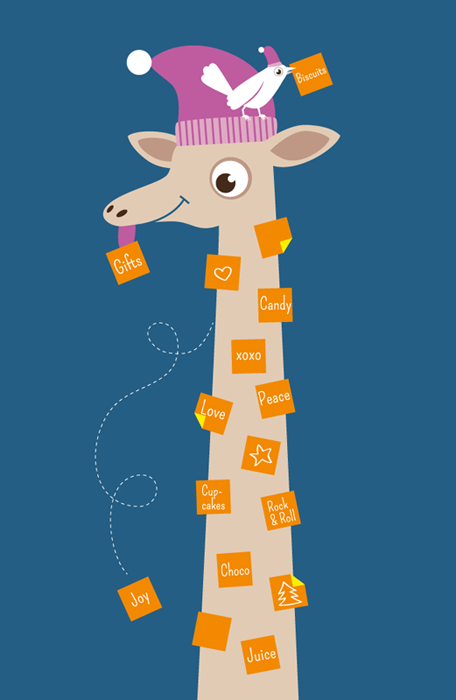 Note Giraffe / Software: Adobe Illustrator